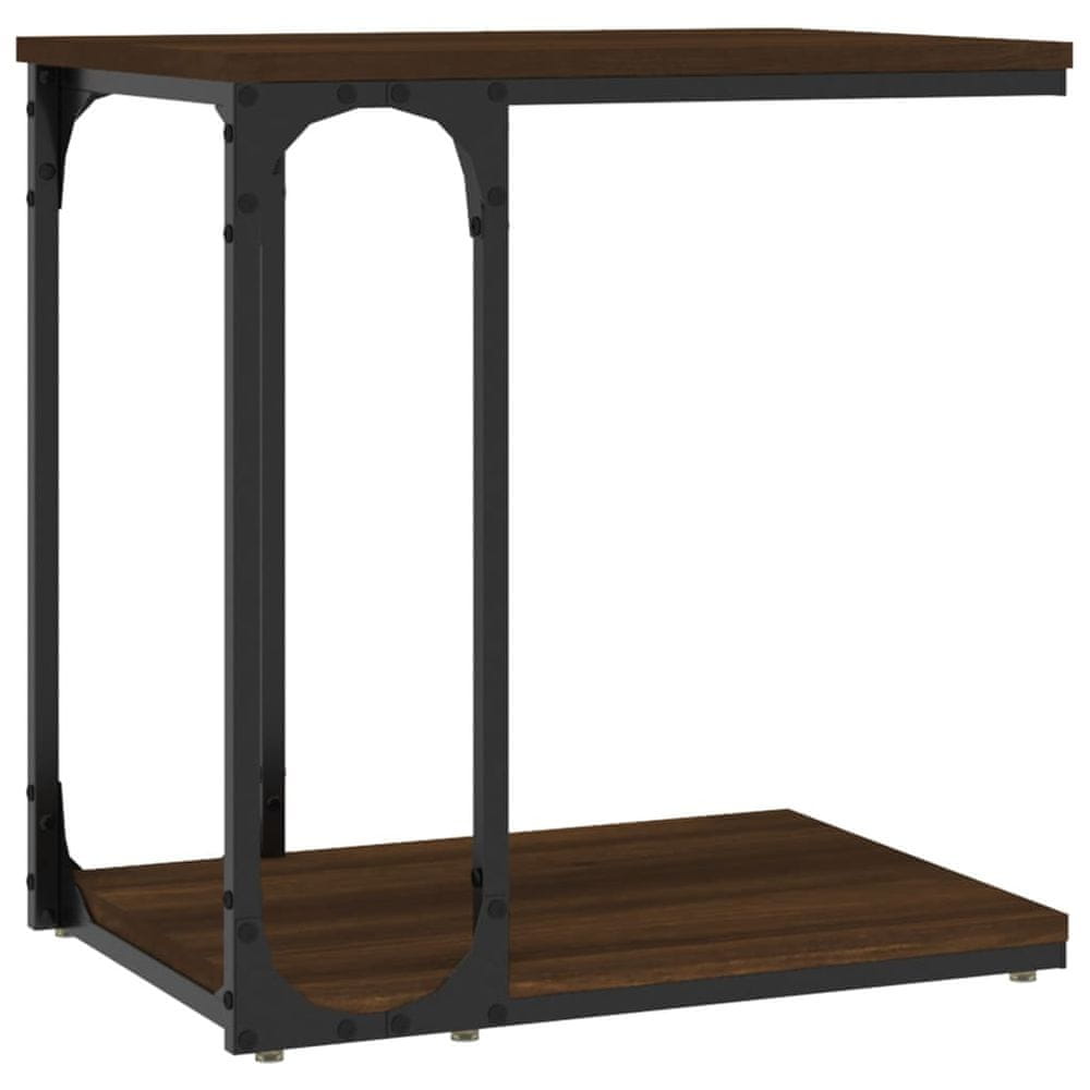Vidaxl Príručný stolík hnedý dub 50x35x52 cm spracované drevo